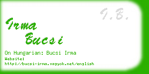 irma bucsi business card